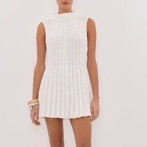 DISSH VERO OFF WHITE KNIT MINI DRESS